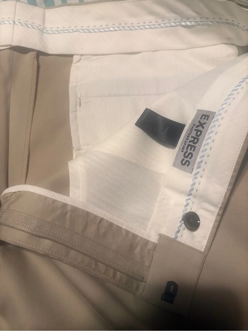 Express Men's Light Khaki Two-Piece Suit Pants size 38x32